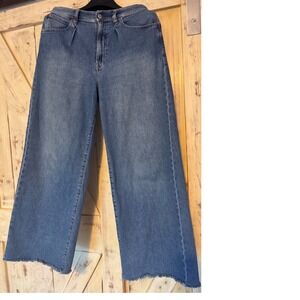 GAP Women Denim Jean Trousers High Rise Wide Leg Size 28